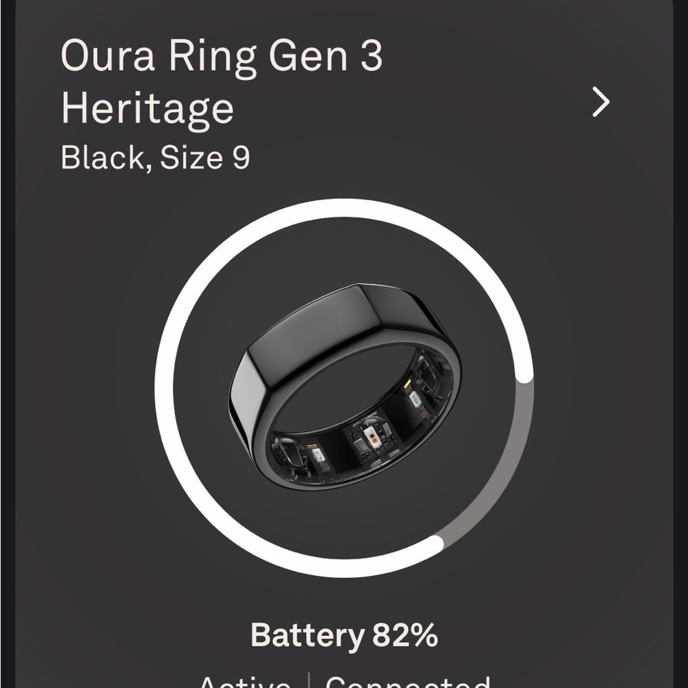 Oura Ring Gen 3 Heritage in Glossy Black Size 9